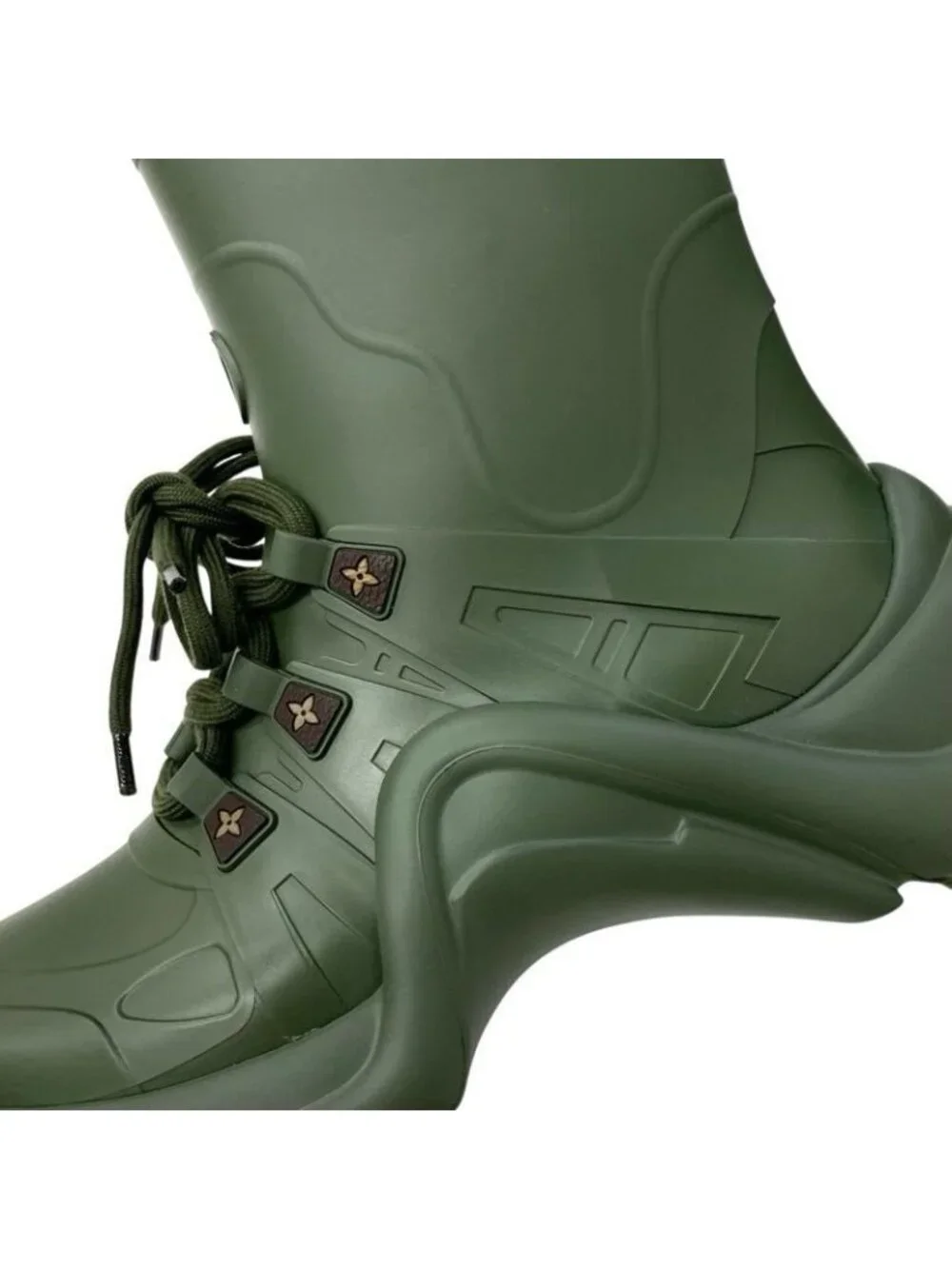 Louis Vuitton Arclight Line Monogram Boots Short Shoes Rubber Khaki - Picture 9 of 9